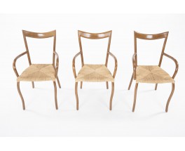 Val Padilla chairs model Manila in rope and wood edition Jasper Conran 1970 set of 6