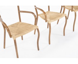 Val Padilla chairs model Manila in rope and wood edition Jasper Conran 1970 set of 6