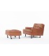 Armchair and footstool Marco Zanuso model Square in leather edition Arflex 1960