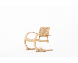 Audoux Minet armchair in rope and beech edition Vibo Vesoul 1950