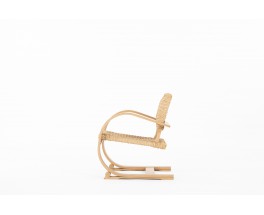 Audoux Minet armchair in rope and beech edition Vibo Vesoul 1950