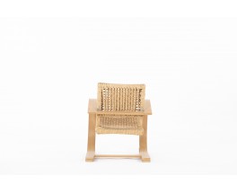 Audoux Minet armchair in rope and beech edition Vibo Vesoul 1950