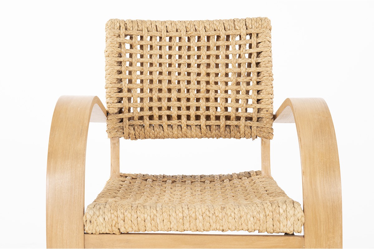 Audoux Minet armchair in rope and beech edition Vibo Vesoul 1950