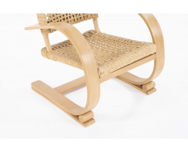 Audoux Minet armchair in rope and beech edition Vibo Vesoul 1950