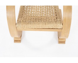 Audoux Minet armchair in rope and beech edition Vibo Vesoul 1950