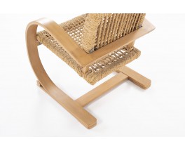 Audoux Minet armchair in rope and beech edition Vibo Vesoul 1950