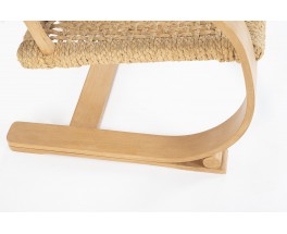 Audoux Minet armchair in rope and beech edition Vibo Vesoul 1950