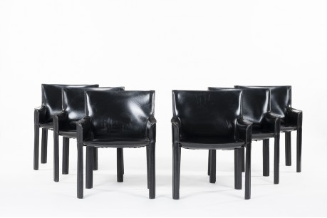 Chairs in black skai edition De Couro of Brazil 1980 set of 6