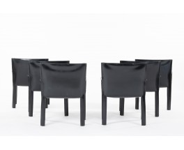 Chairs in black skai edition De Couro of Brazil 1980 set of 6