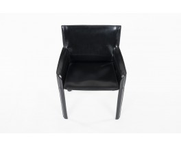 Chairs in black skai edition De Couro of Brazil 1980 set of 6