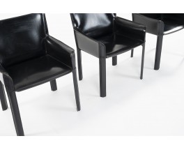 Chairs in black skai edition De Couro of Brazil 1980 set of 6