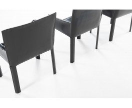 Chairs in black skai edition De Couro of Brazil 1980 set of 6