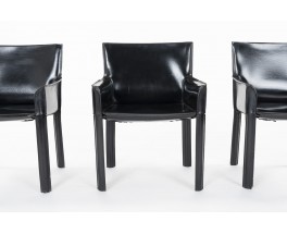 Chairs in black skai edition De Couro of Brazil 1980 set of 6