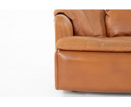 Alberto Rosselli sofa model Confidential in leather edition Saporiti 1970