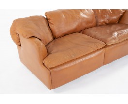 Alberto Rosselli sofa model Confidential in leather edition Saporiti 1970