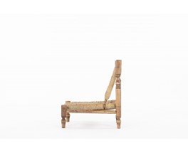 Armchair in wood and rope 1950