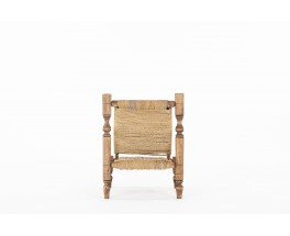 Fauteuil bois et corde 1950