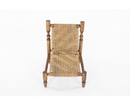 Armchair in wood and rope 1950