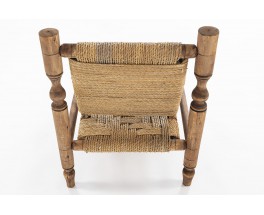 Armchair in wood and rope 1950