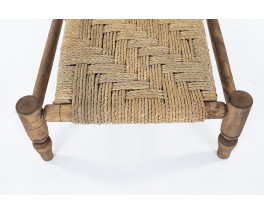 Armchair in wood and rope 1950