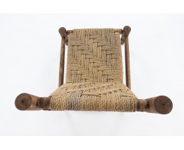 Armchair in wood and rope 1950