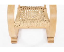 Audoux Minet armchair beech and rope edition Vibo Vesoul 1950