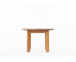 Round dining table in elm edition Maison Regain 1980