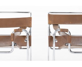 Marcel Breuer armchairs model Wassily B3 edition Knoll International 1970 set of 2