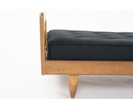 Guillerme and Chambron daybed in oak and black linen edition Votre Maison 1950