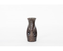 Vase from Accolay in black ceramic 1950