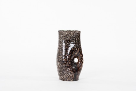 Vase Accolay céramique noir 1950