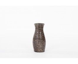 Vase from Accolay in black ceramic 1950