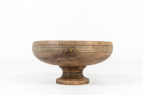 Plat sur pieds grand modèle en bois sculpté 1950