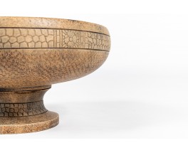 Bowl on feet large model in carved wood 1950