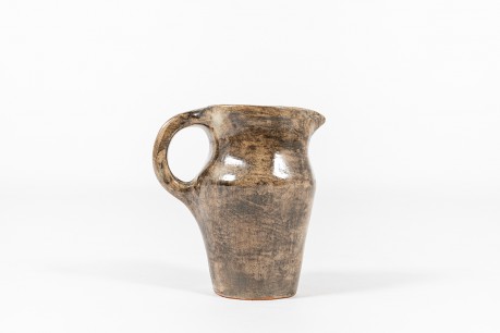 Pichet en céramique marron gris 1960