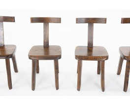 Chairs in elm T Back Brutalist Design 1950 Set Of 4