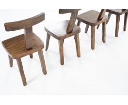 Chaises En Orme Dossier En T Design Brutaliste 1950 Set De 4