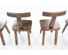 Chairs in elm T Back Brutalist Design 1950 Set Of 4