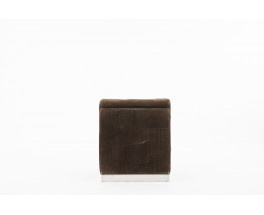 Jacques Charpentier low chair in brown suede 1970
