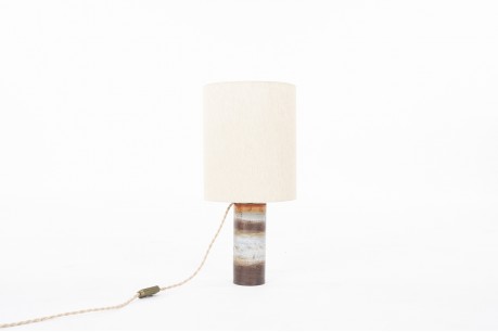 Agnès Pinhas table lamp earthenware and linen lampshade