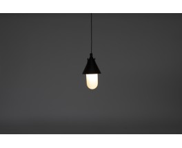 Pendant light in metal and opaline edition Siemens 1930