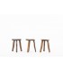 Stools in elm brutalist design 1950 set of 3