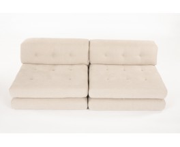 Hans Hopfer sofa model Mah Jong beige linen edition Roche Bobois 1970