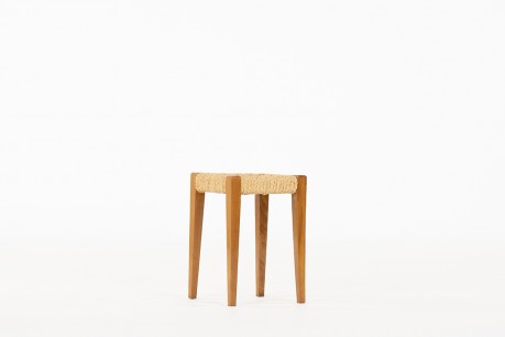 Audoux Minet stool in oak and rope 1950