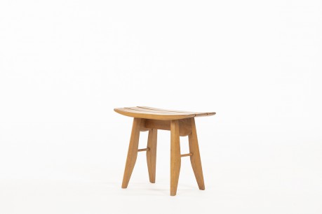 Guillerme and Chambron stool in oak edition Votre Maison 1950