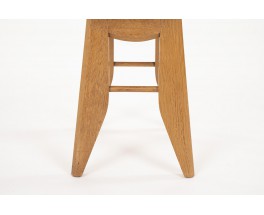 Guillerme and Chambron stool in oak edition Votre Maison 1950