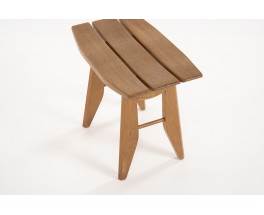 Guillerme and Chambron stool in oak edition Votre Maison 1950