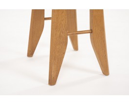 Guillerme and Chambron stool in oak edition Votre Maison 1950