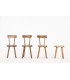 Ensemble chaises et tabouret en orme design chalet 1950