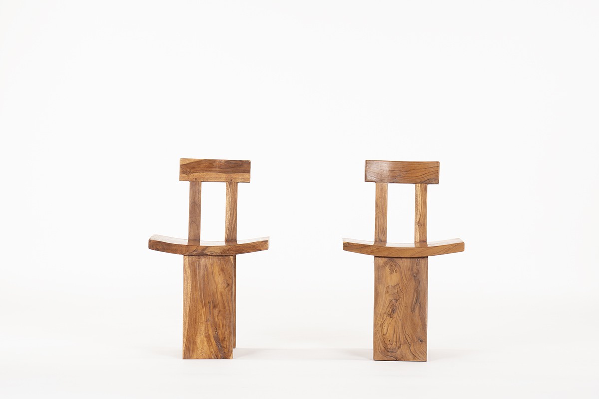 Chairs in teak from Bali 1970 set of 2